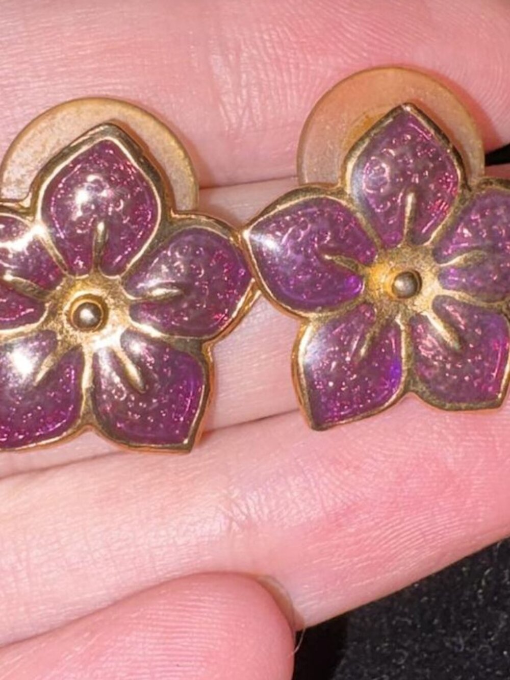 Earrings Purple Glitter